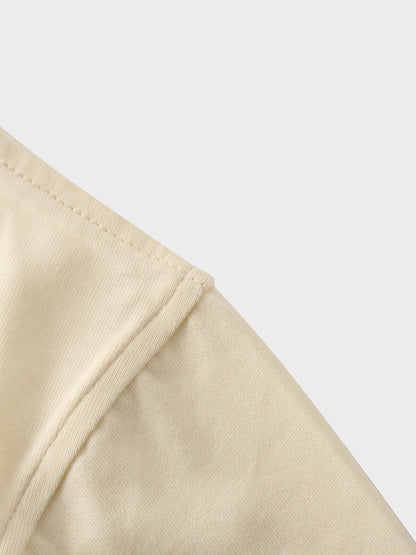 Oversized Boxy 3Q Sleeve Tee-Cream
