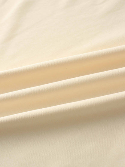 Oversized Boxy 3Q Sleeve Tee-Cream