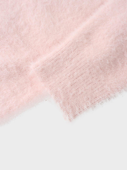 Mohair Crew Neck Sweater-Pink