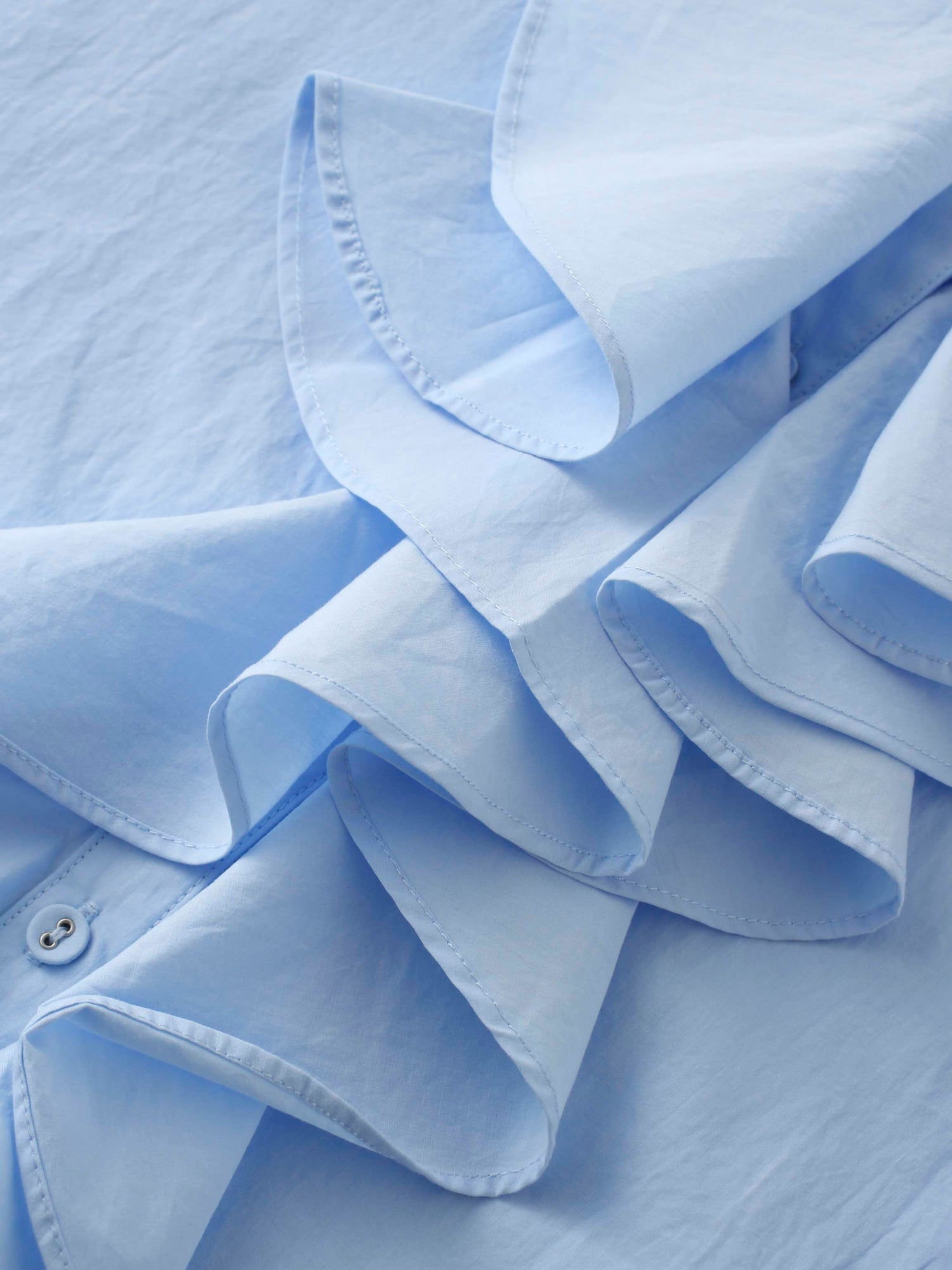 Asymmetrical Ruffle Blouse-Light Blue