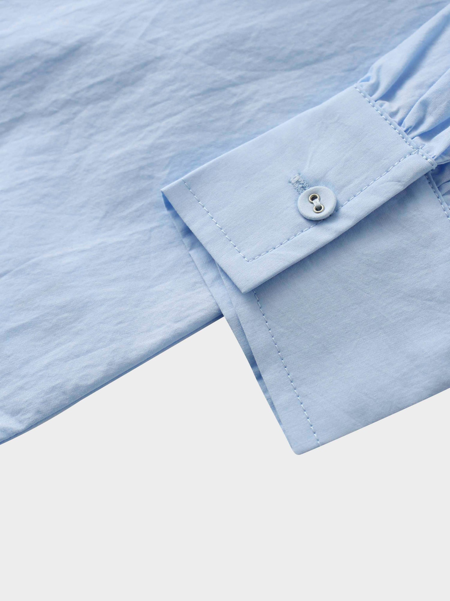 Asymmetrical Ruffle Blouse-Light Blue