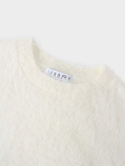 Mohair Crew Neck Sweater-Cream