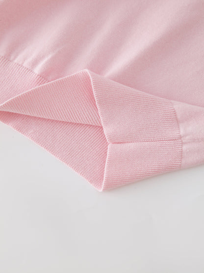 Mesh Top Sweater-Light Pink