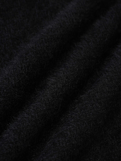 Mohair Crew Neck Sweater-Black