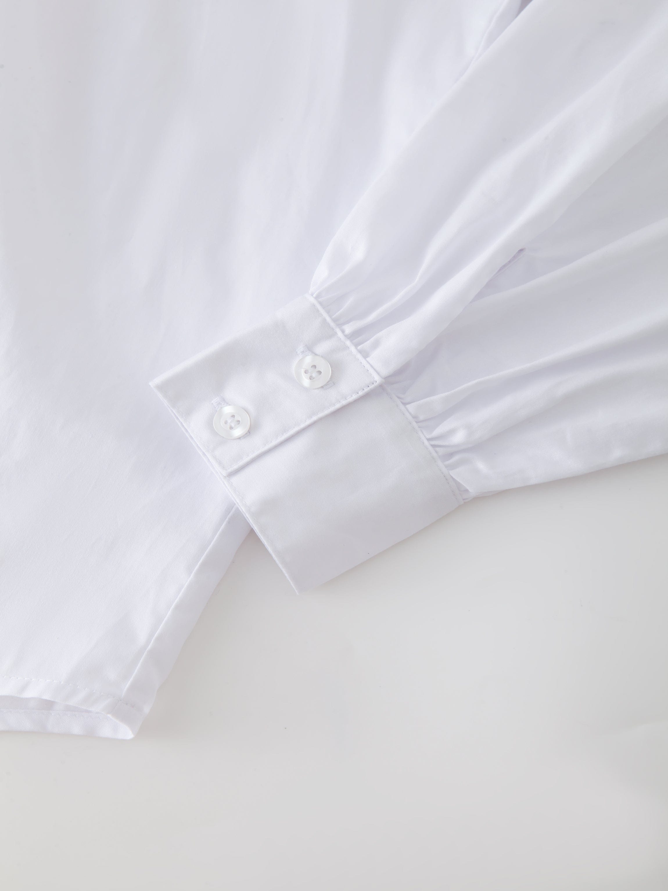 Gathered Top Blouse-White