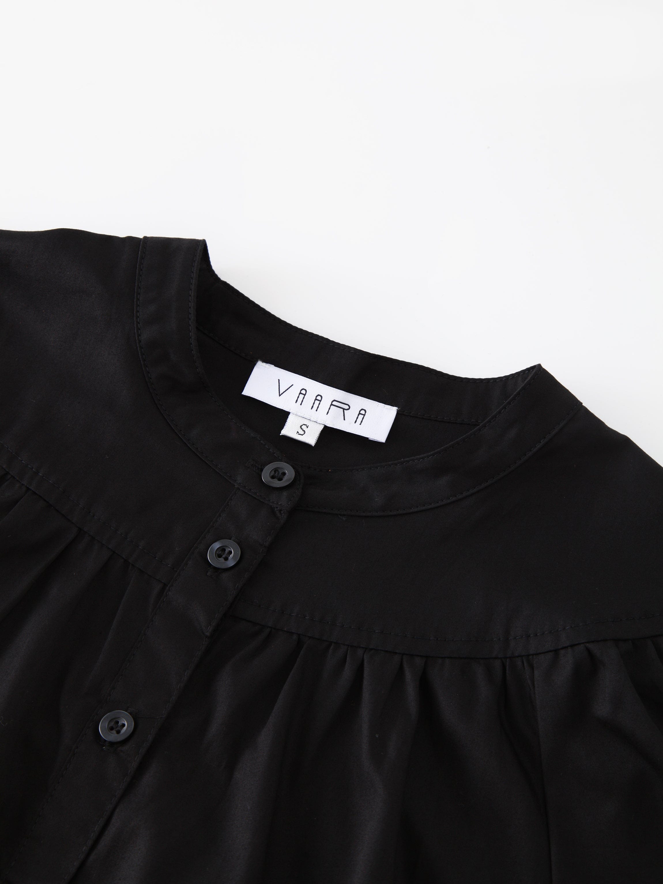 Gathered Top Blouse-Black