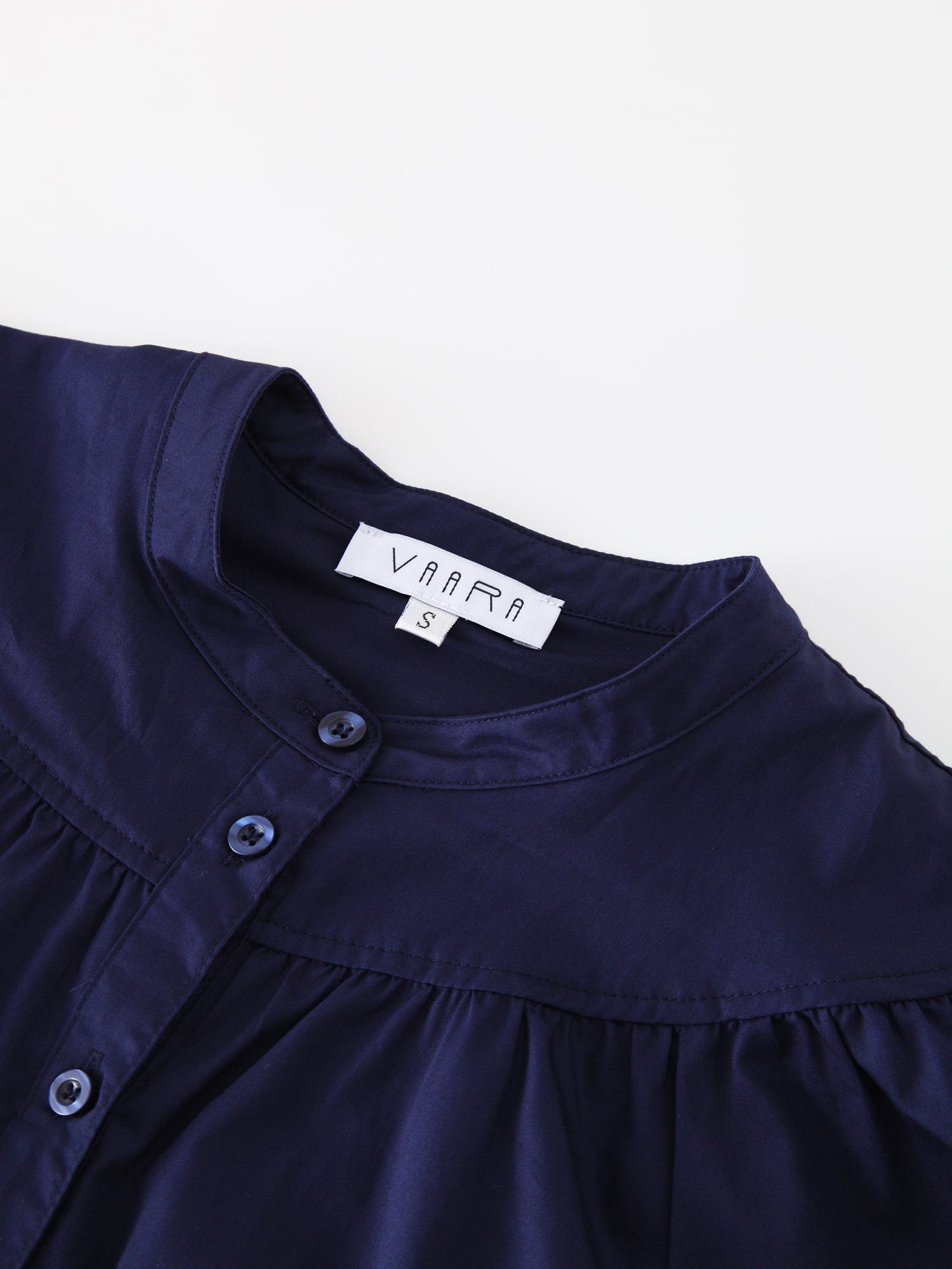 Gathered Top Blouse-Navy