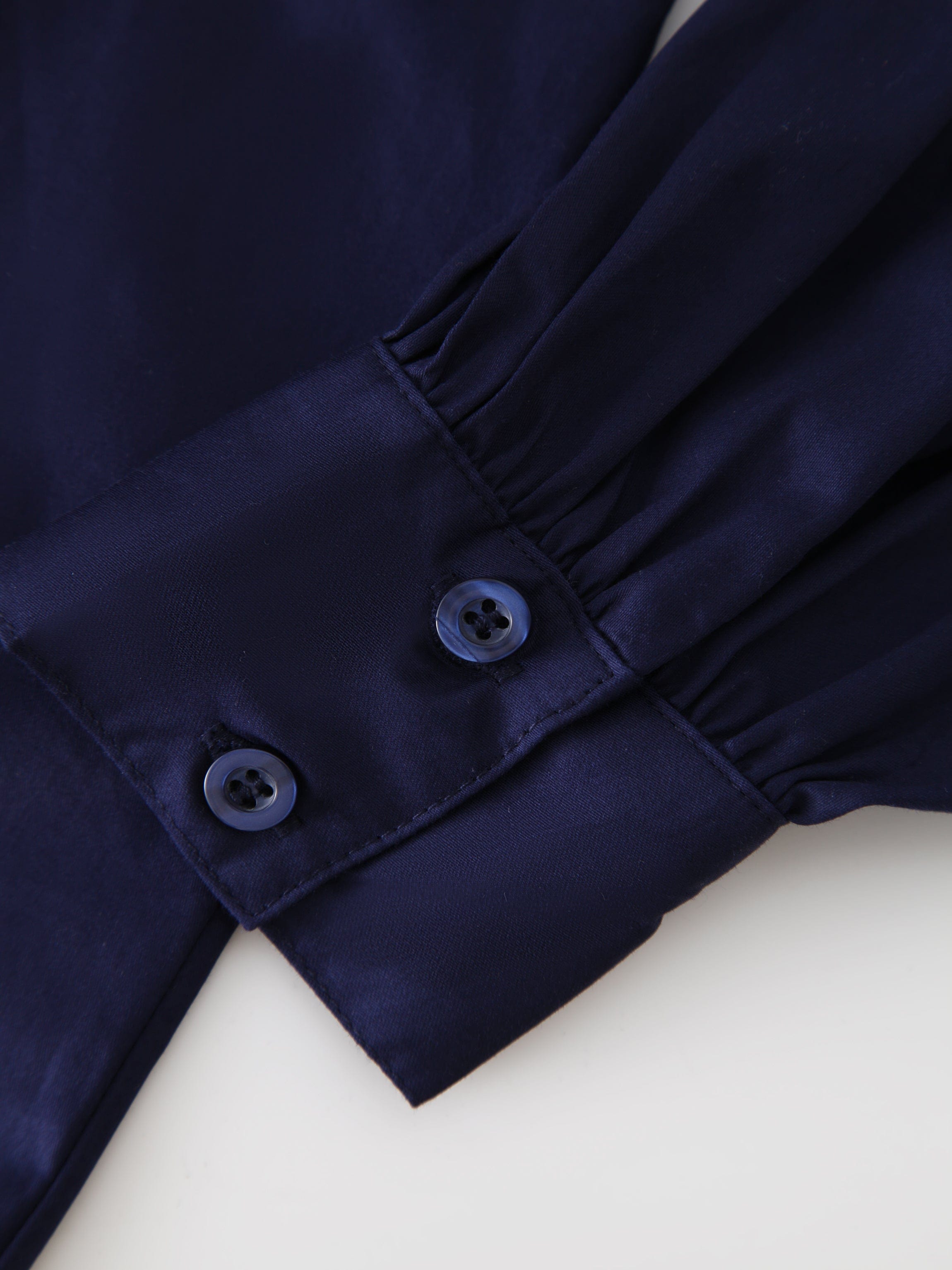 Gathered Top Blouse-Navy