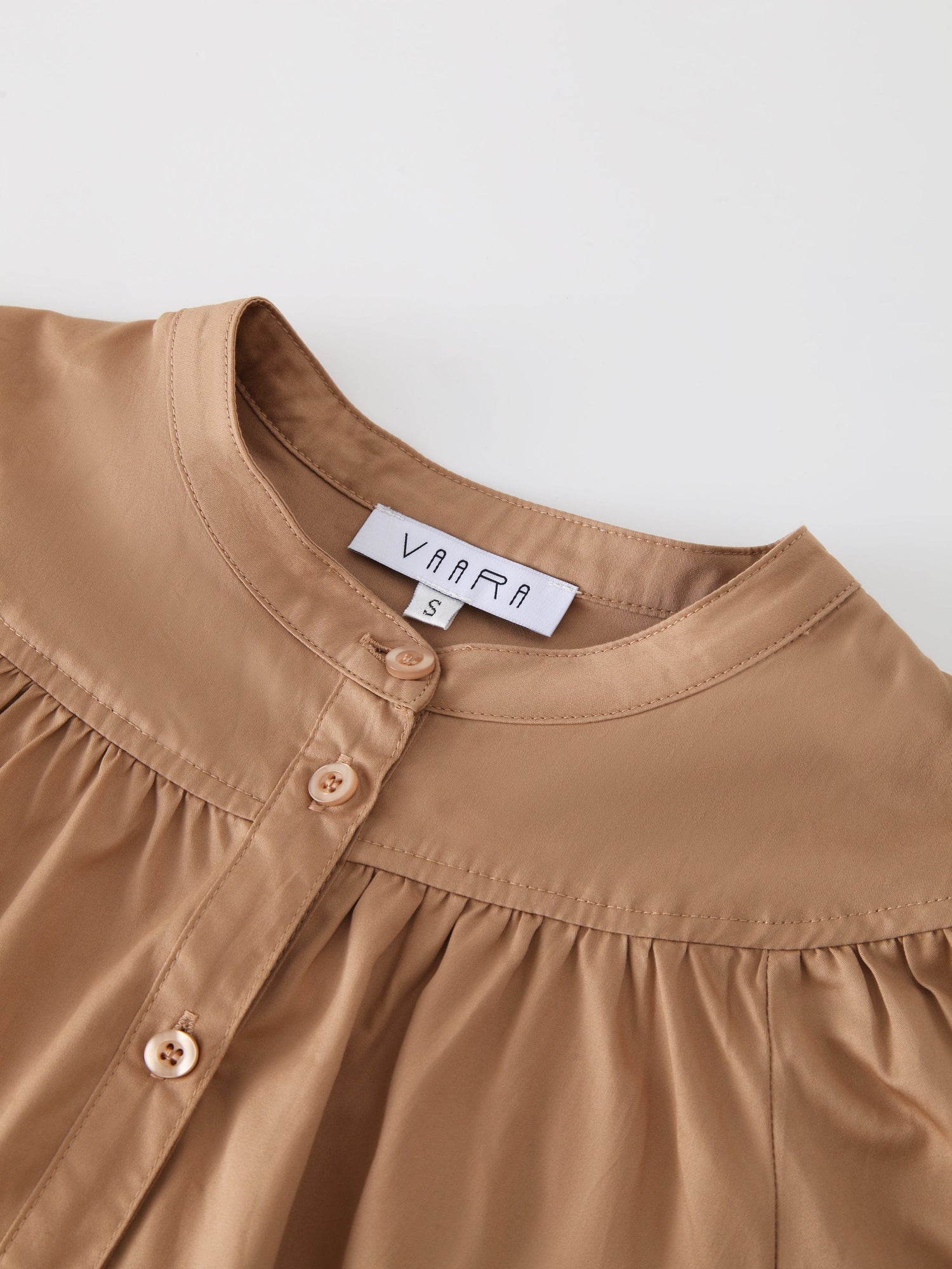 Gathered Top Blouse-Tan