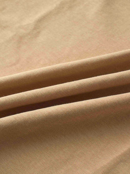 Straight Maxi Drawstring T-Shirt Skirt-Tan