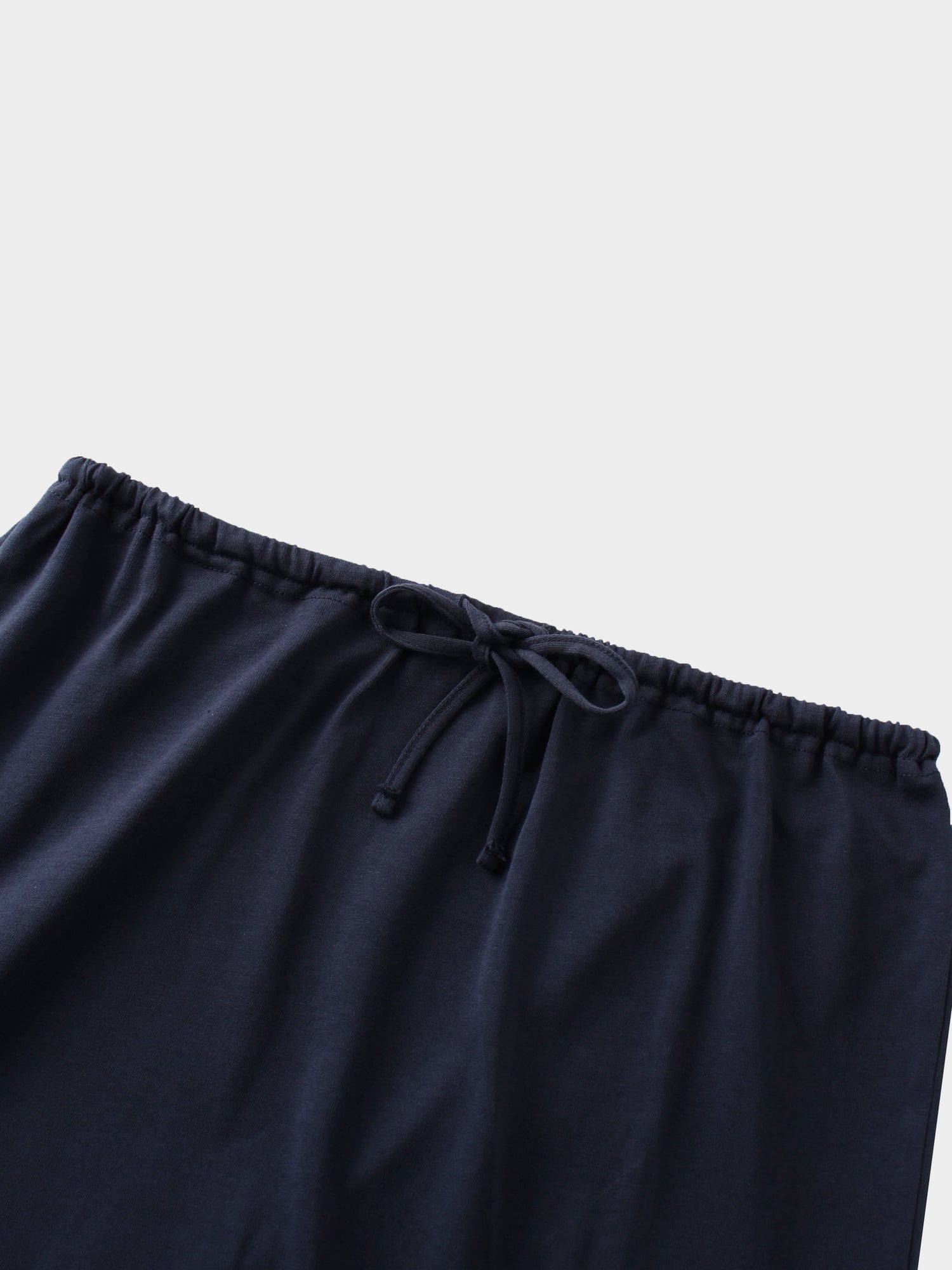 Straight Maxi Drawstring T-Shirt Skirt-Navy