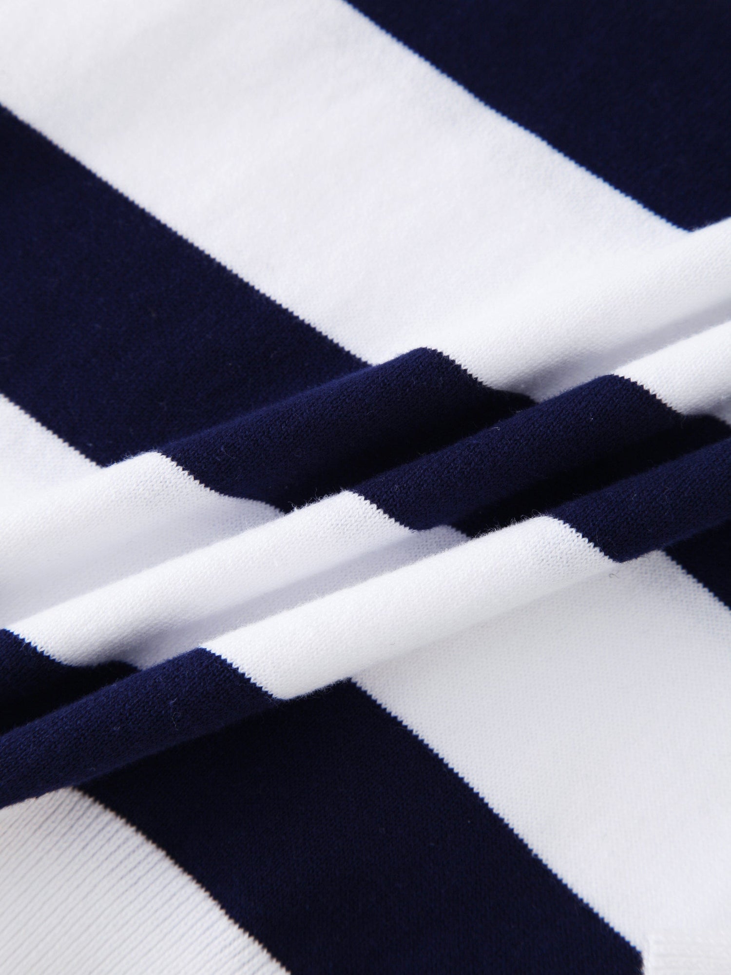 Striped Cotton Sweater-Navy