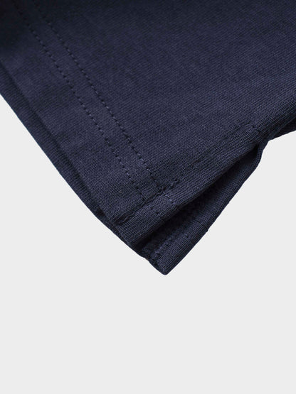 Straight Maxi Drawstring T-Shirt Skirt-Navy