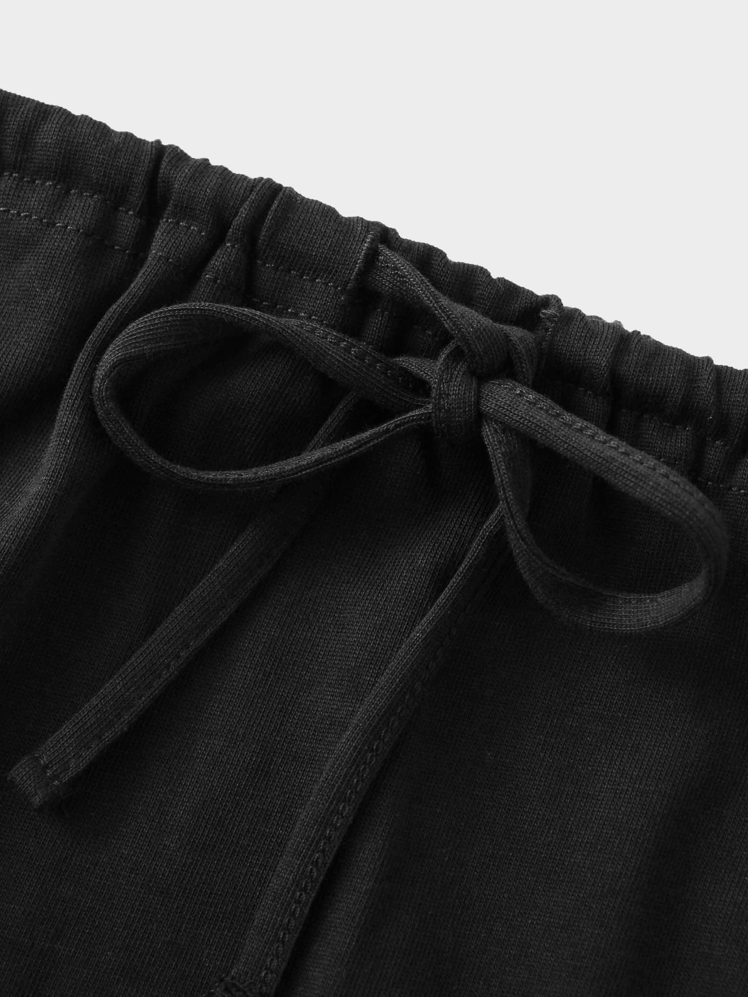 Straight Maxi Drawstring T-Shirt Skirt-Black