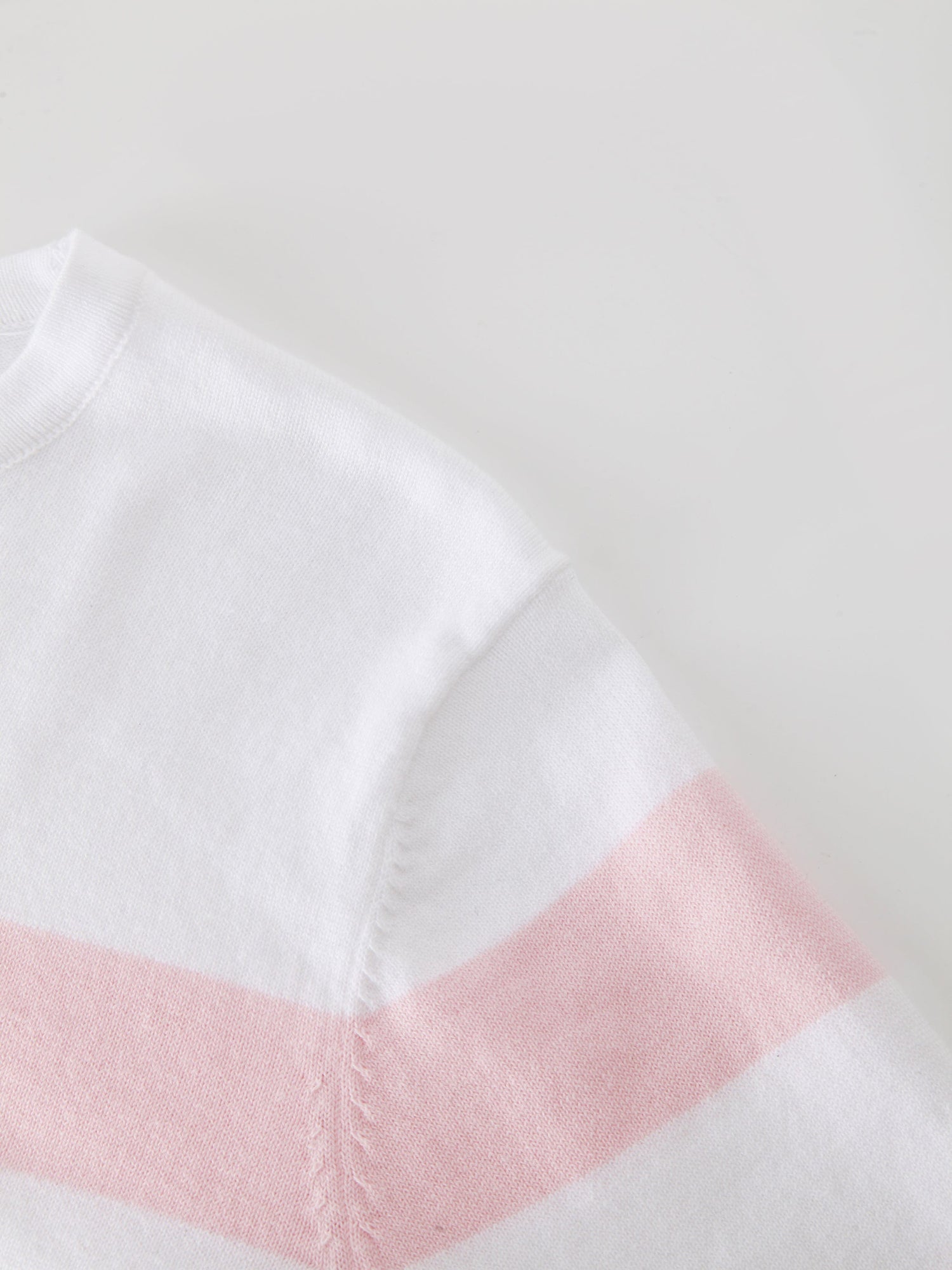 Striped Cotton Sweater-Light Pink