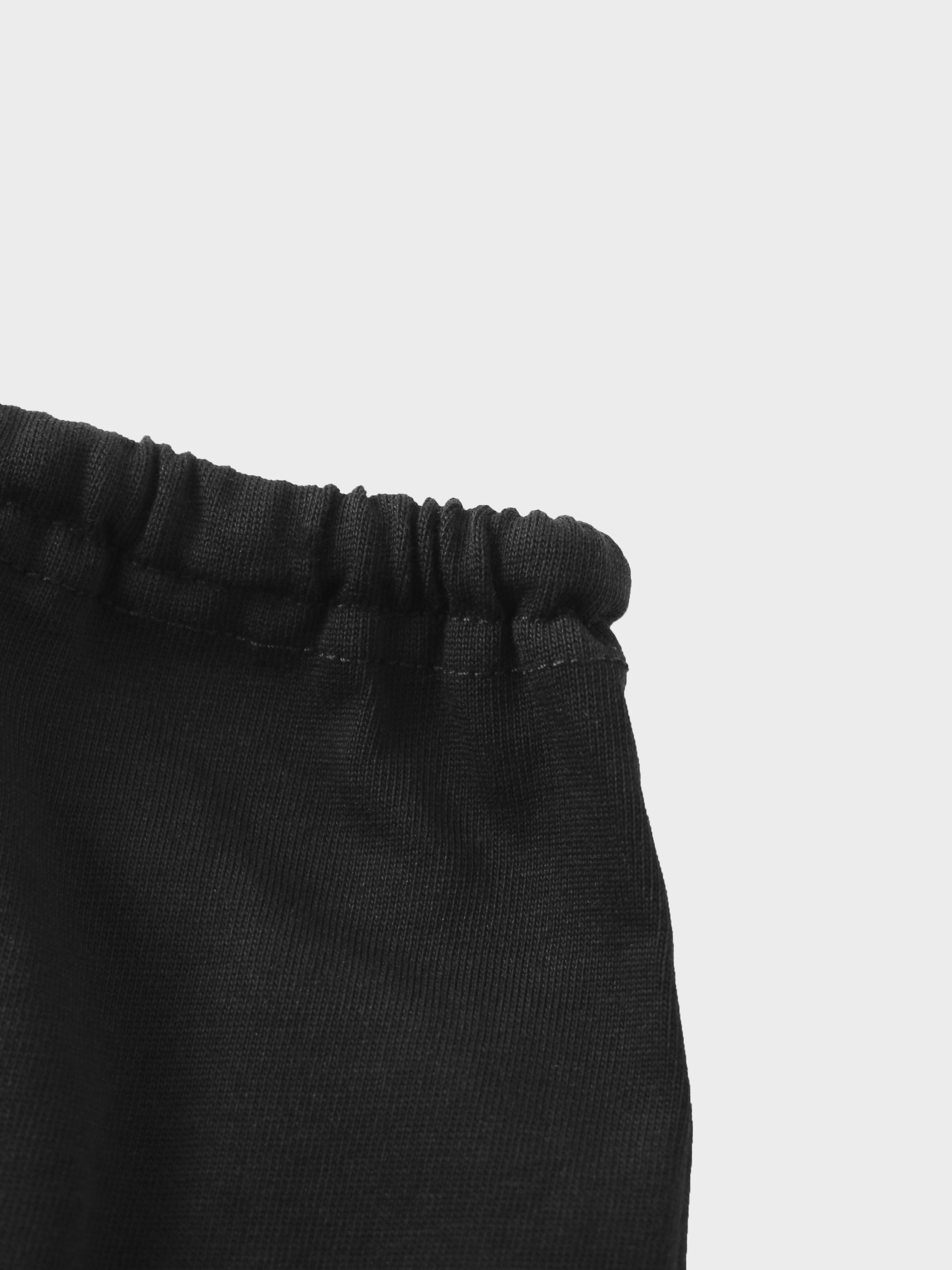 Straight Maxi Drawstring T-Shirt Skirt-Black