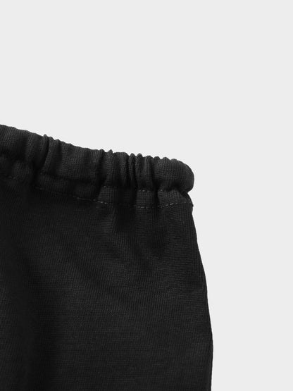 Straight Maxi Drawstring T-Shirt Skirt-Black