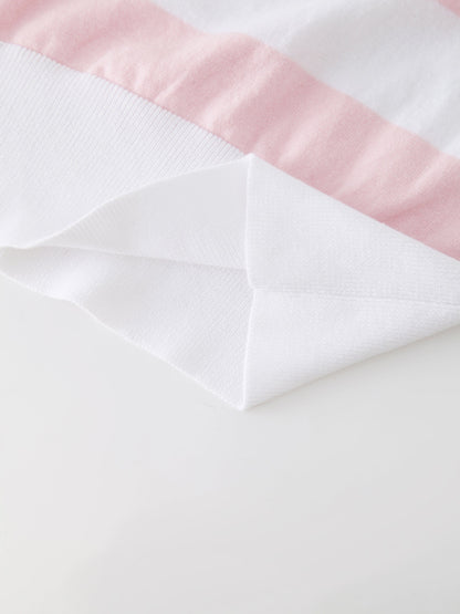 Striped Cotton Sweater-Light Pink
