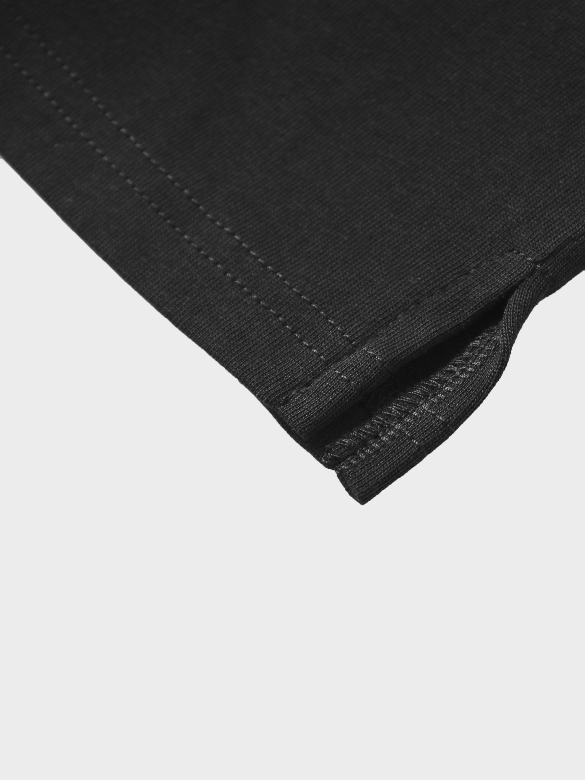 Straight Maxi Drawstring T-Shirt Skirt-Black