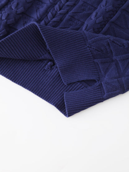 Cross Stitch Sweater-Navy