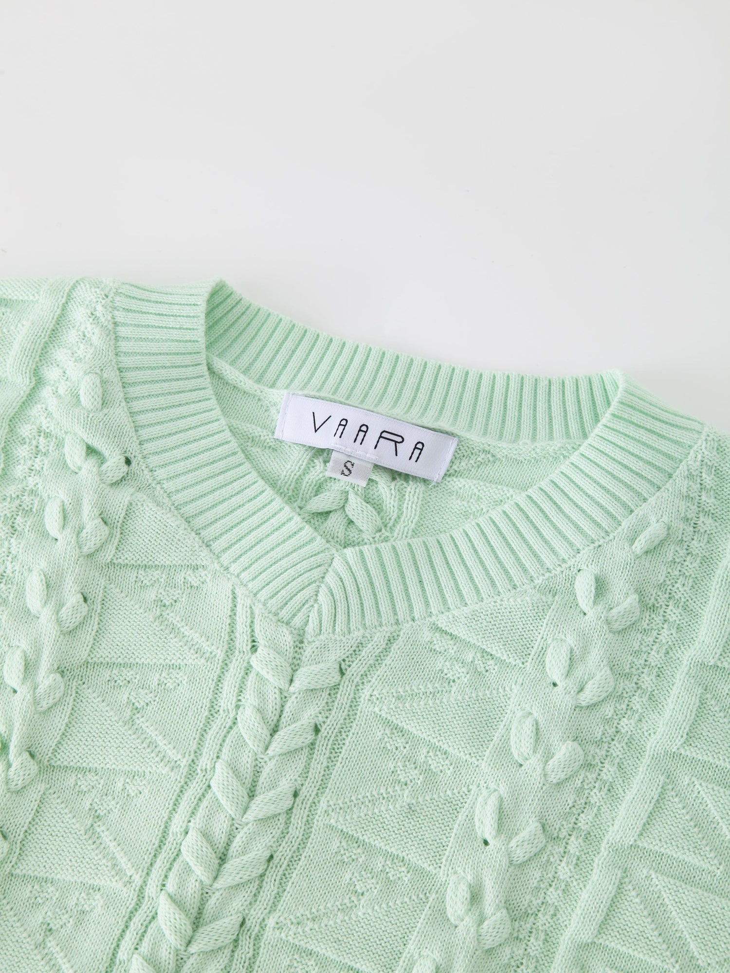 Cross Stitch Sweater-Mint