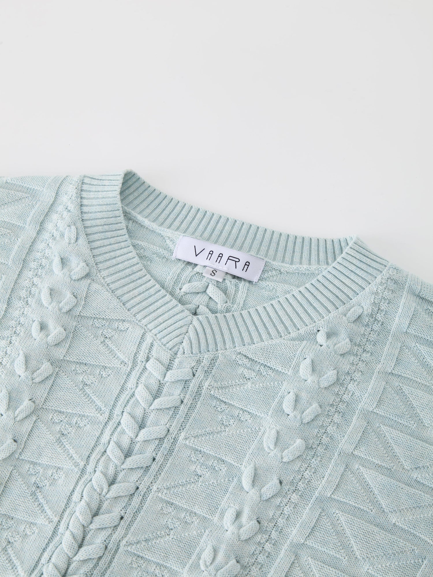 Cross Stitch Sweater-Heathered Blue