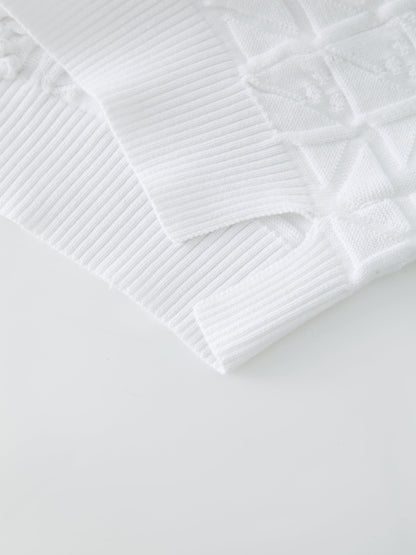 Cross Stitch Sweater-White