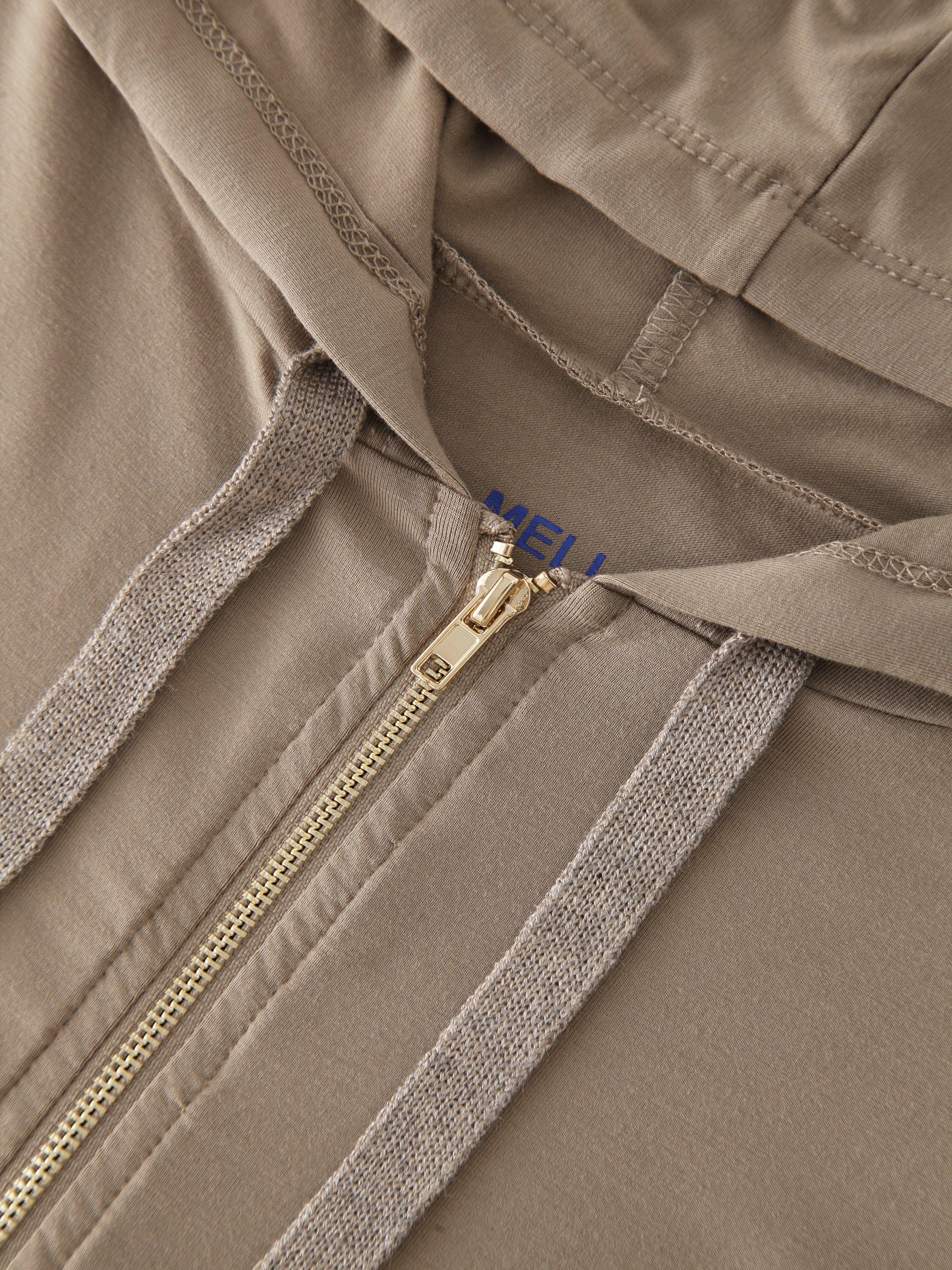 ZIP UP HOODIE-TAUPE