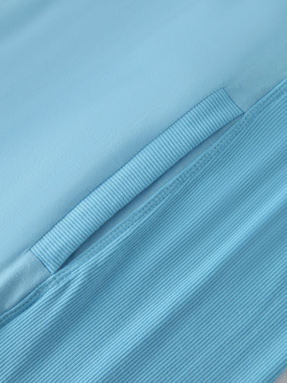 CREW NECK POCKET TEE DRESS 41"-SKY BLUE