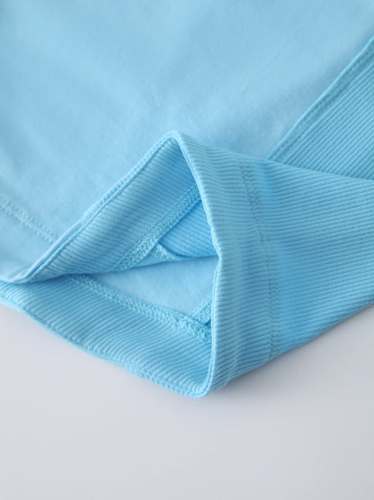 CREW NECK POCKET TEE DRESS 52"-SKY BLUE
