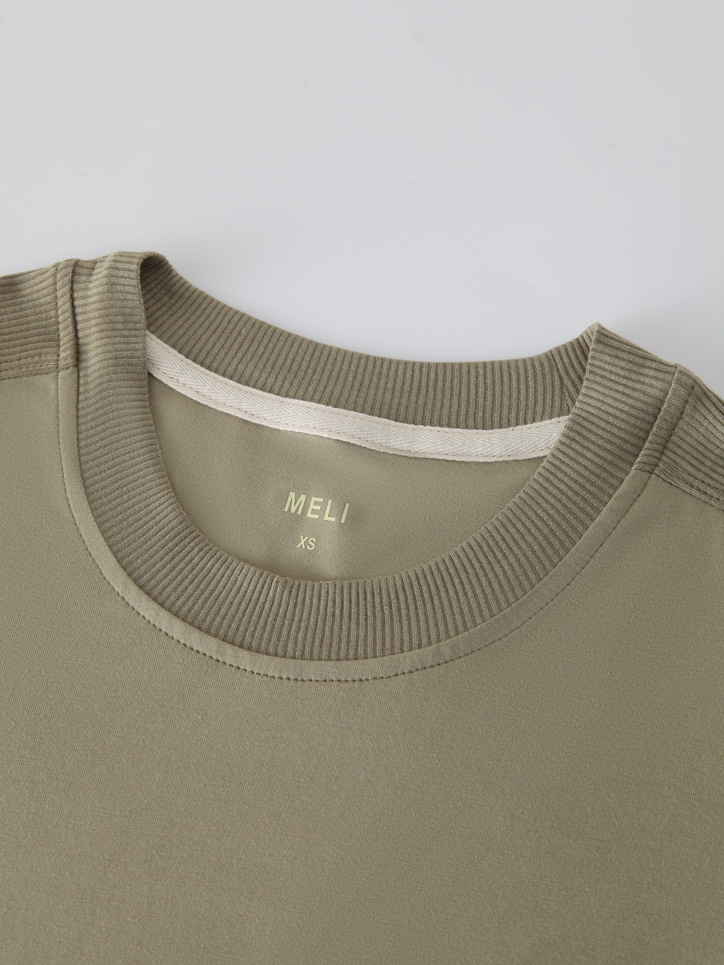 CREW NECK POCKET TEE DRESS 41&quot;-OLIVE