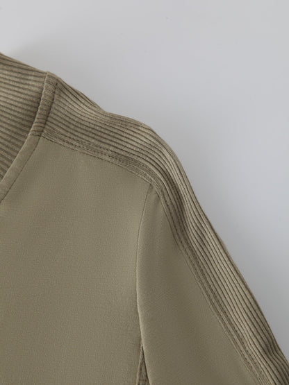CREW NECK POCKET TEE DRESS 41"-OLIVE