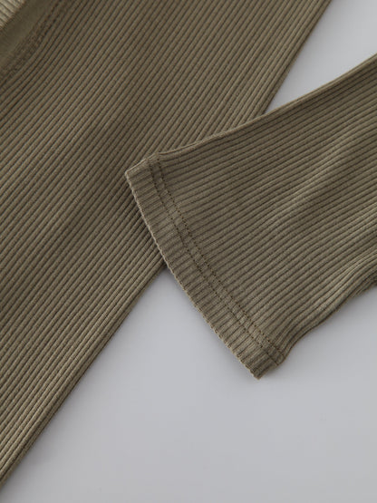 CREW NECK POCKET TEE DRESS 41"-OLIVE