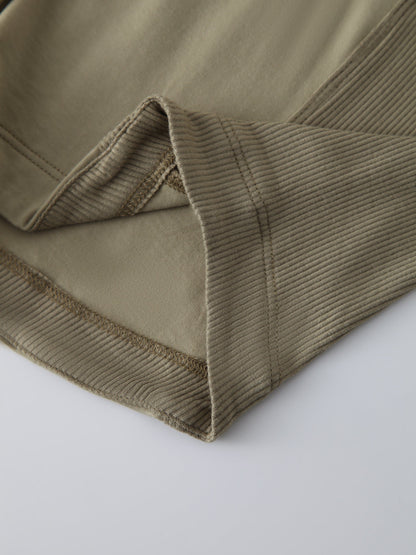 CREW NECK POCKET TEE DRESS 41"-OLIVE