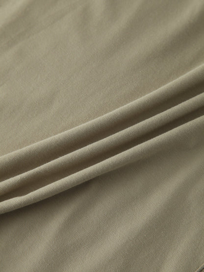 CREW NECK POCKET TEE DRESS 41"-OLIVE