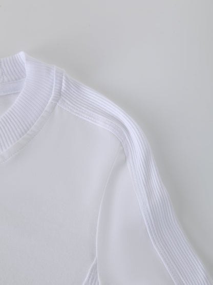 CREW NECK POCKET TEE DRESS 41"-WHITE