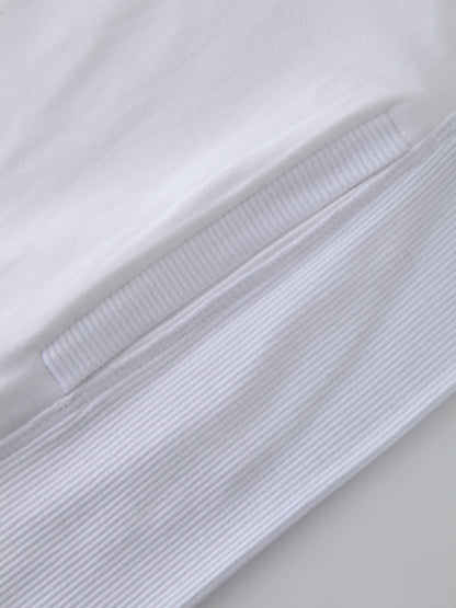CREW NECK POCKET TEE DRESS 41"-WHITE
