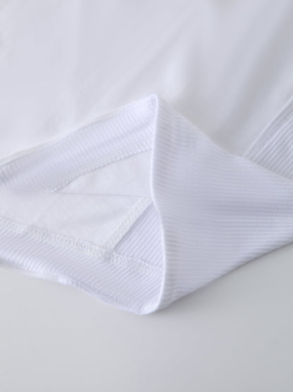 CREW NECK POCKET TEE DRESS 41"-WHITE