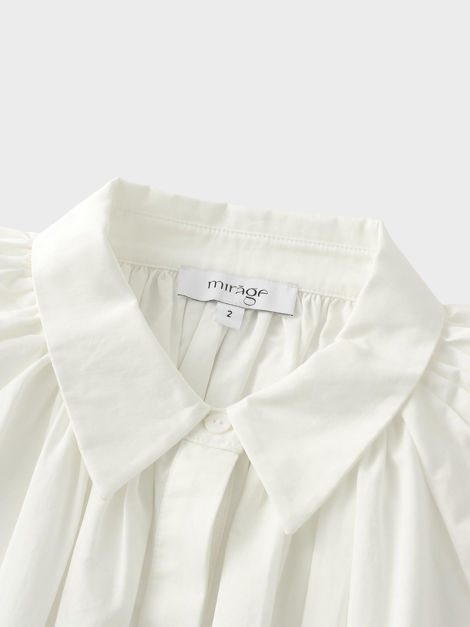 Pleat Front Button Down Dress-White
