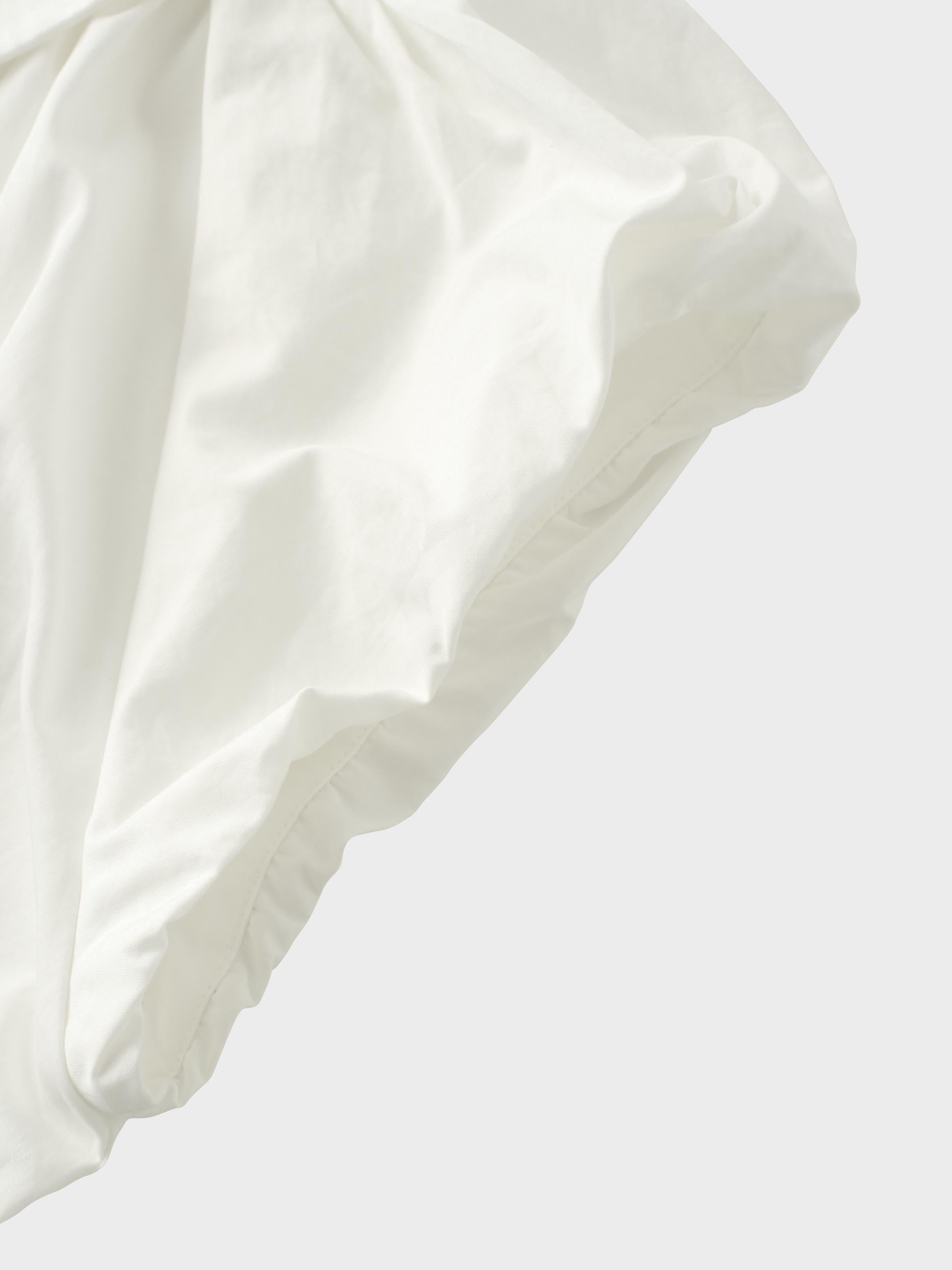 Pleat Front Button Down Dress-White