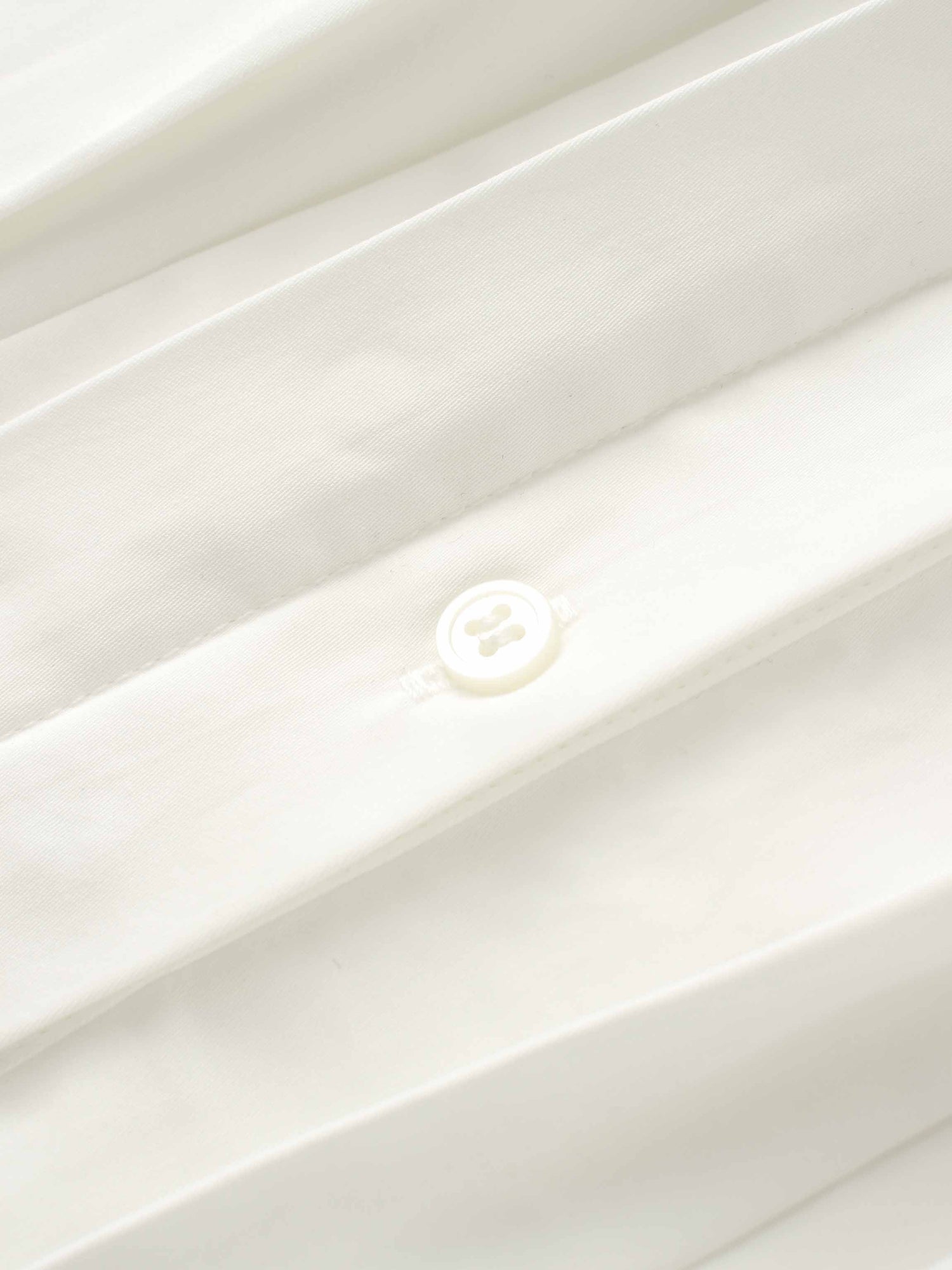 Pleat Front Button Down Dress-White