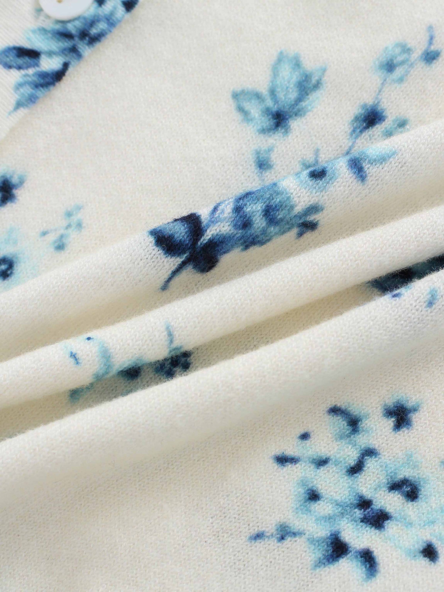 Printed Cardigan-Blue Flower