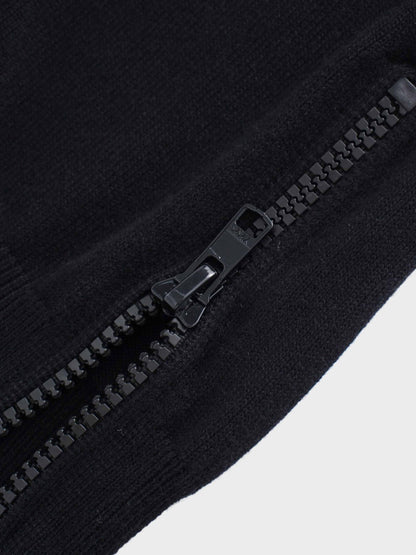 Side Zipper Sweater-Black