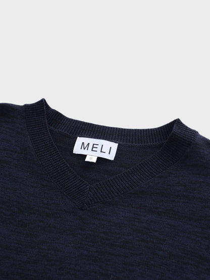 Side Zipper Sweater-Black/Blue