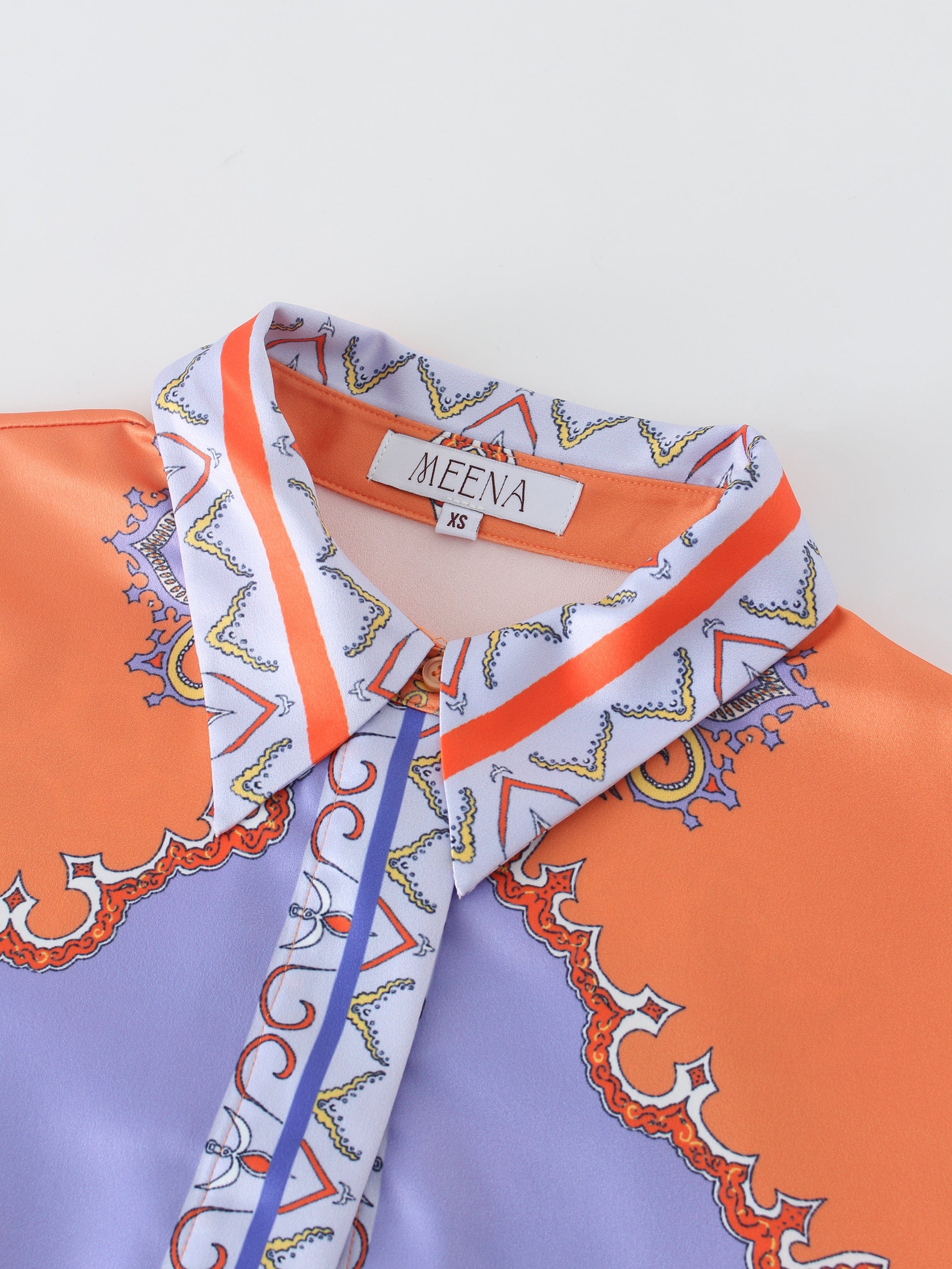 Wrap Shirtdress-Orange Bandana