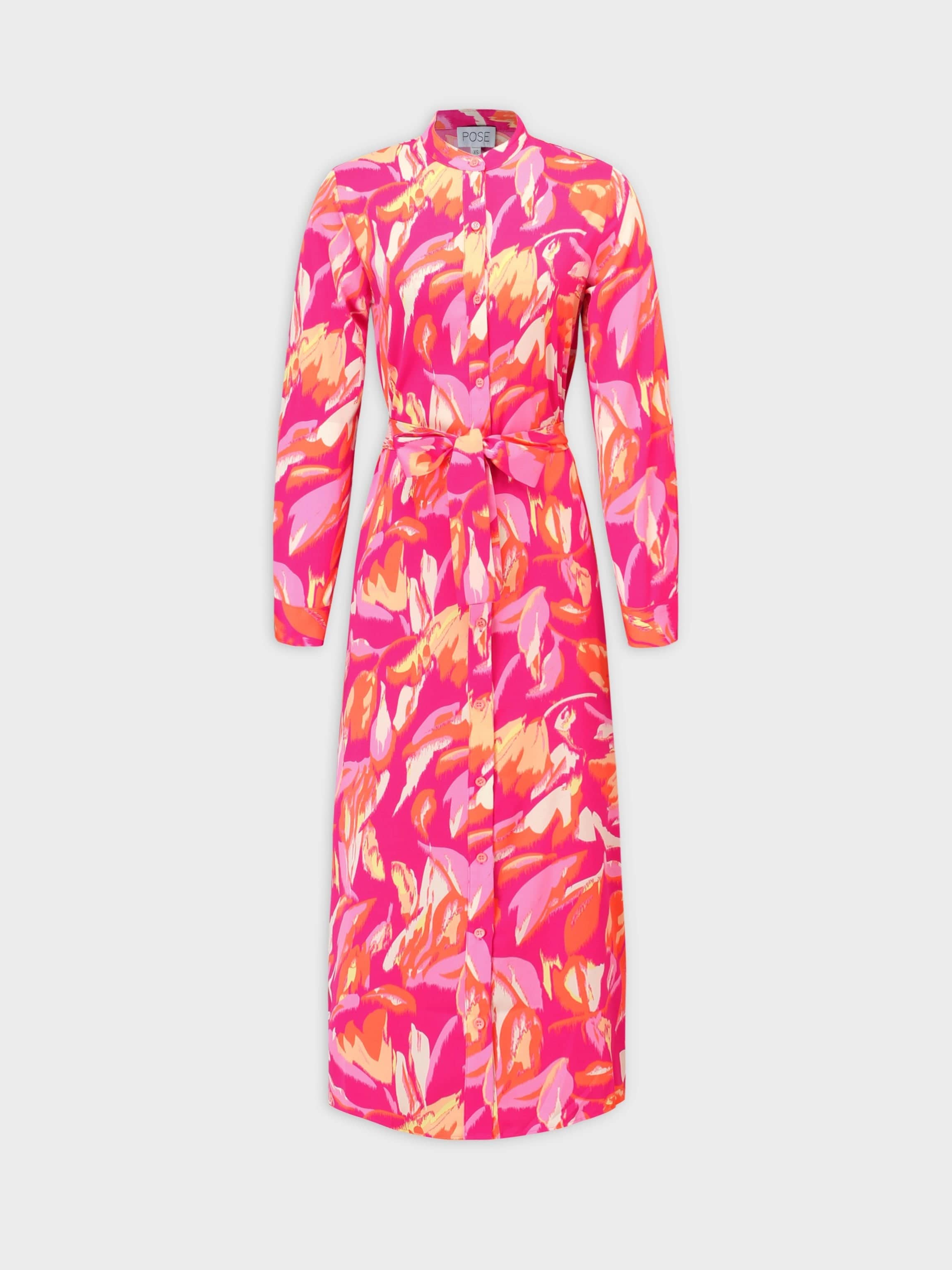 Long Shirtdress-Pink Floral