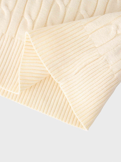 Knit Cable Sweater-Ivory