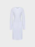 CREW NECK POCKET TEE DRESS 41"-WHITE