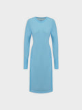 CREW NECK POCKET TEE DRESS 41"-SKY BLUE