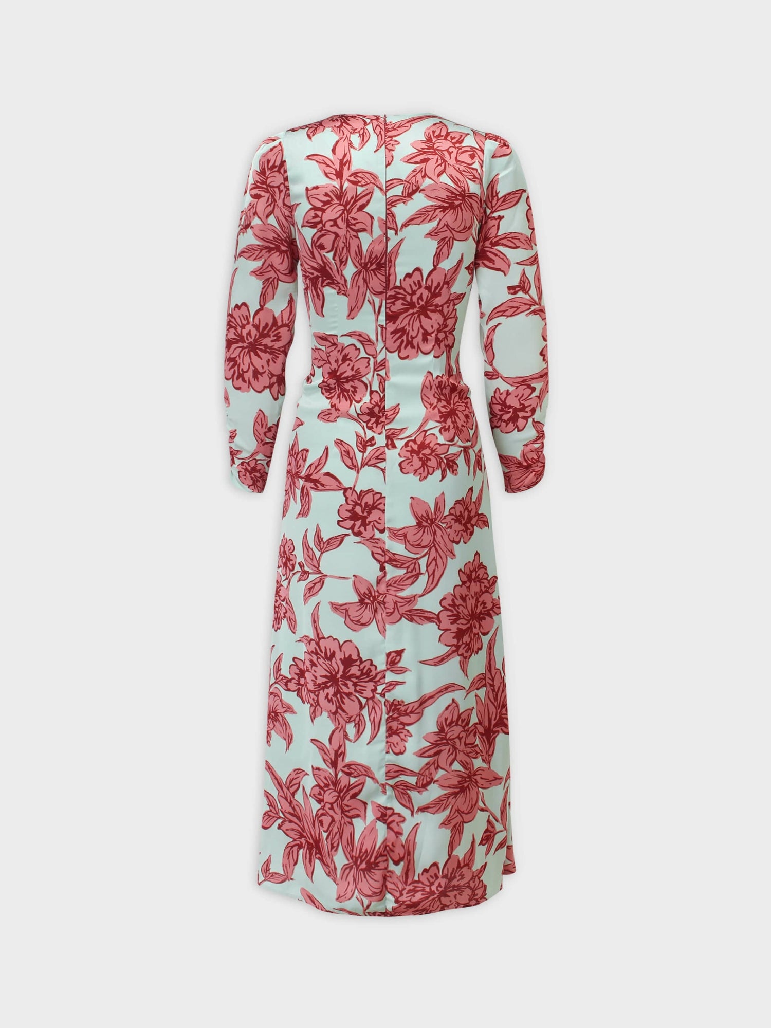 SIDE SHIRRED DRESS-PINK FLORAL